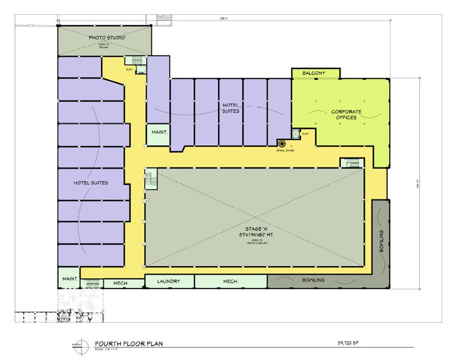 Fourth floor plan of studio